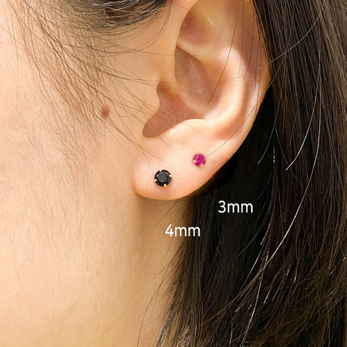 모모리 14k 기본 큐빅 귀걸이 - 베이직 데일리 컬러 초미니 금 /1.5mm 2mm ~10mm