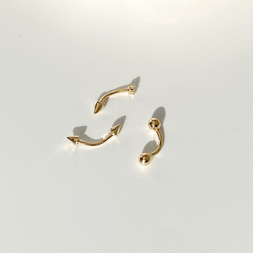 모모리 14K 바나나 바벨 피어싱 -  룩 데이스 스너그 볼 금 / 1mm 1.2mm