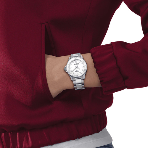 티쏘 씨스타1000 시계 다이버 (36mm) 화이트 쿼츠 백화점AS,보증서쇼핑백포함