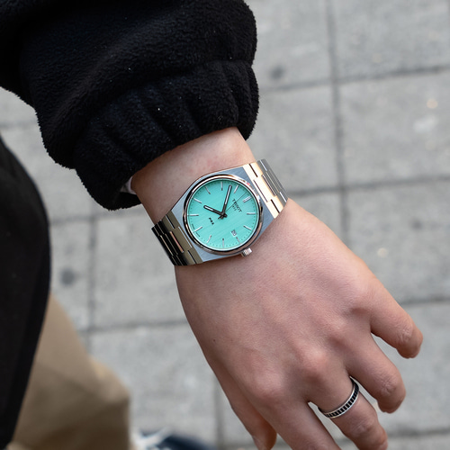 티쏘 PRX 시계 라이트 그린 쿼츠 (40mm) 백화점AS,보증서쇼핑백포함