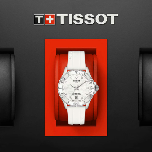티쏘 씨스타1000 시계 다이버 (36mm) 러버 자개 백화점AS,보증서쇼핑백포함