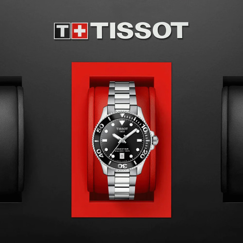 티쏘 씨스타1000 시계 다이버 (36mm) 블랙 백화점AS,보증서쇼핑백포함