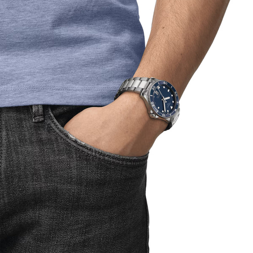 티쏘 씨스타1000 시계 메탈 다이버 (40mm) 쿼츠 백화점AS,보증서쇼핑백포함 모음
